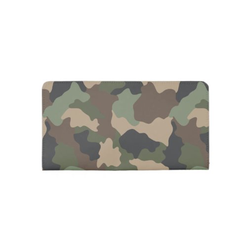 Camouflage Woodland Camo Khaki Tan Black Monogram Checkbook Cover | Zazzle