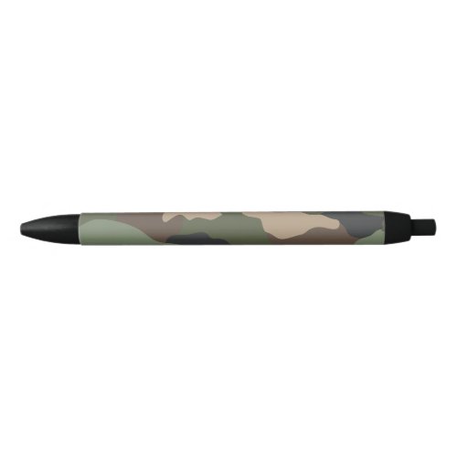 Camouflage Woodland Camo Military Khaki Tan Black Black Ink Pen