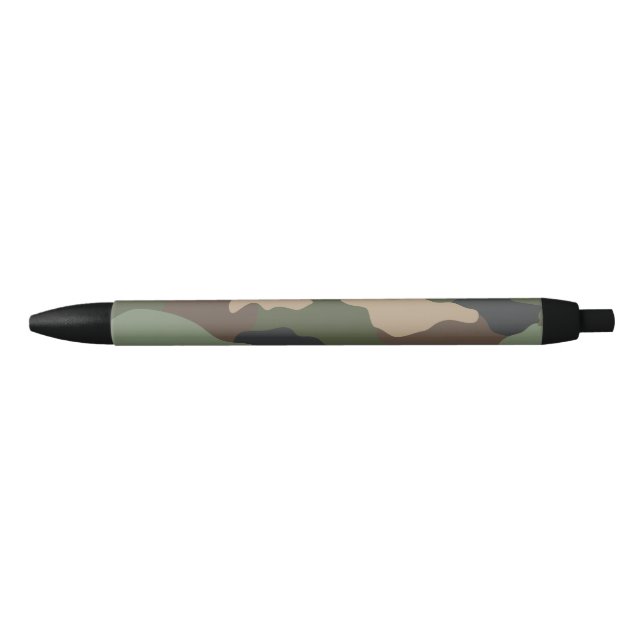 Camouflage Woodland Camo Military Khaki Tan Black Pen (Front)