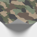 Camouflage Woodland Camo Military Khaki Tan Black Wrapping Paper