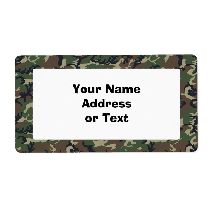 Camouflage Woodland Custom Shipping Labels