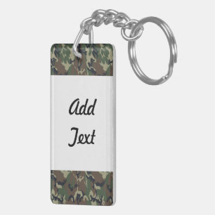 Camouflage Woodland Forest Heart on Camo Keychain