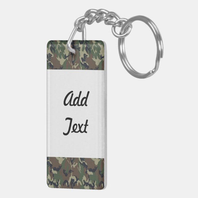 Camouflage Woodland Forest Heart on Camo Keychain (Back Right)