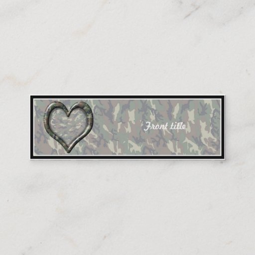 Customizable Camouflage Woodland Forest Heart on Camo Business Card Templates