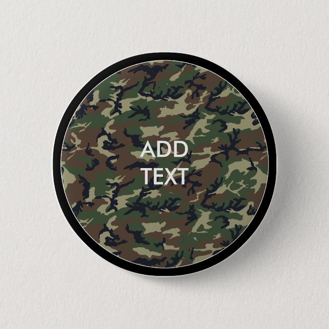 Camouflage Woodland Pinback Button (Front)