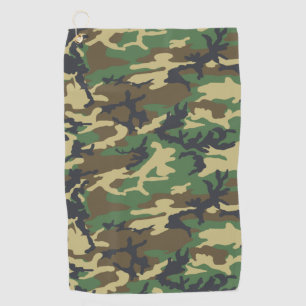 Camouflage Woodlands Pattern Golf Towel