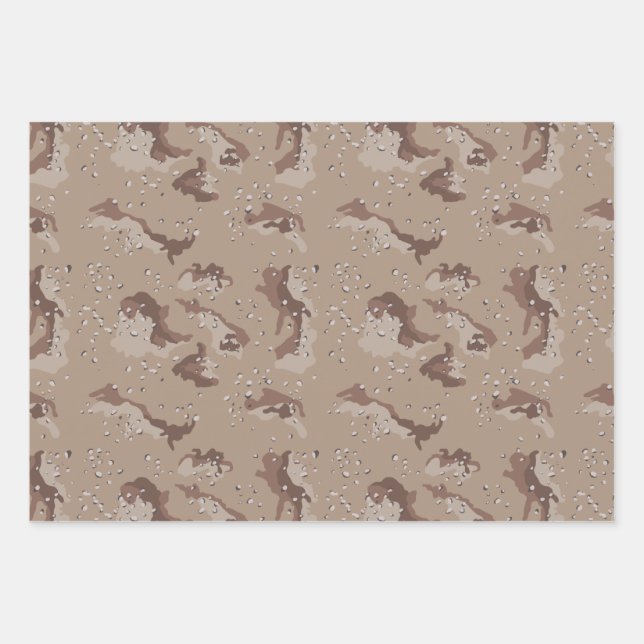 Camouflage wrapping paper, Desert Camouflage Wrapping Paper Sheets (Front)