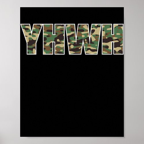 Camouflage YHWH Yahweh Christian Camo Hunting  Poster