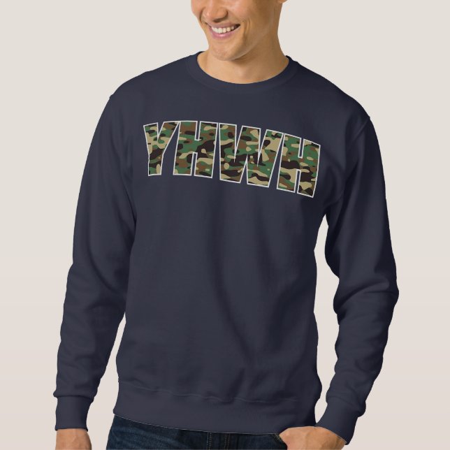 Camouflage YHWH Yahweh Christian Camo Hunting  Sweatshirt (Front)
