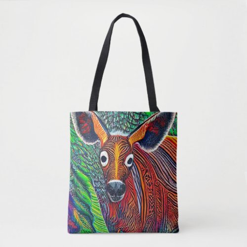 Camouflaged Antelope Tote Bag