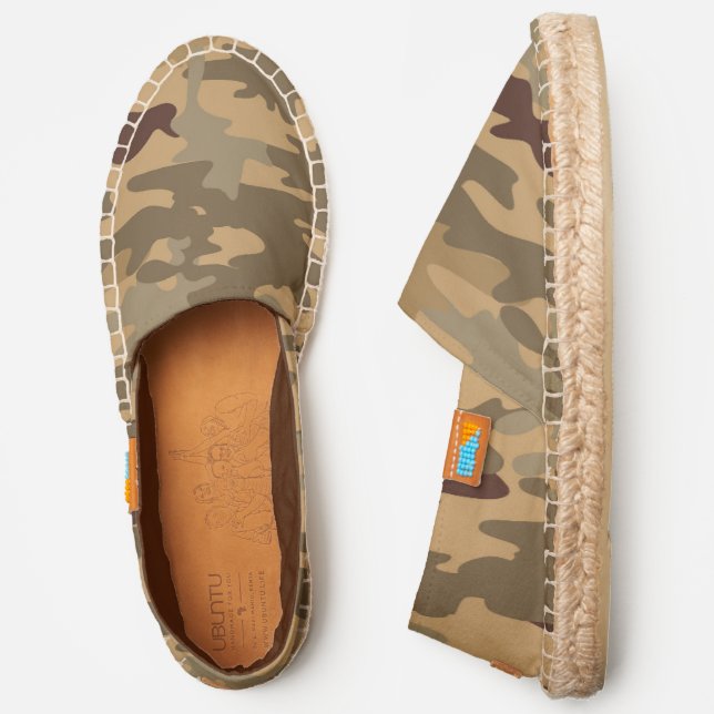 Camouflaged Desert Brown Pattern Espadrilles (Side)