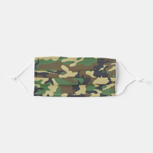 Camouflaged Green and Brown Pattern Urban Adult Cloth Face Mask (Front, Folded)