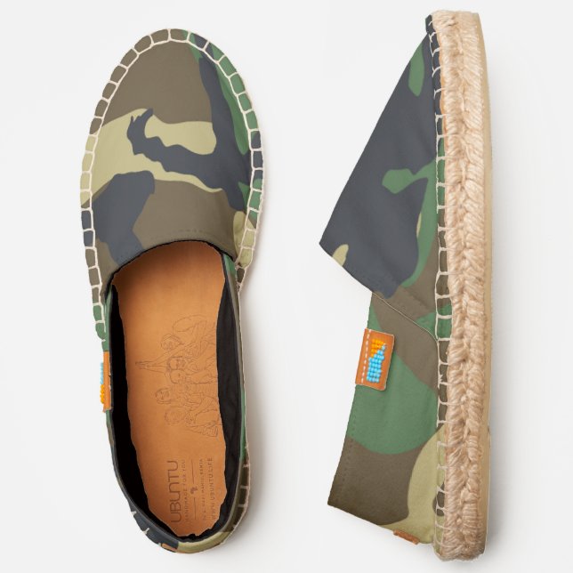 Camouflaged Green Brown Pattern Espadrilles (Side)