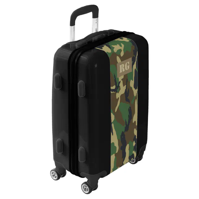 Camouflaged Green Monogrammed Personalized Luggage Zazzle