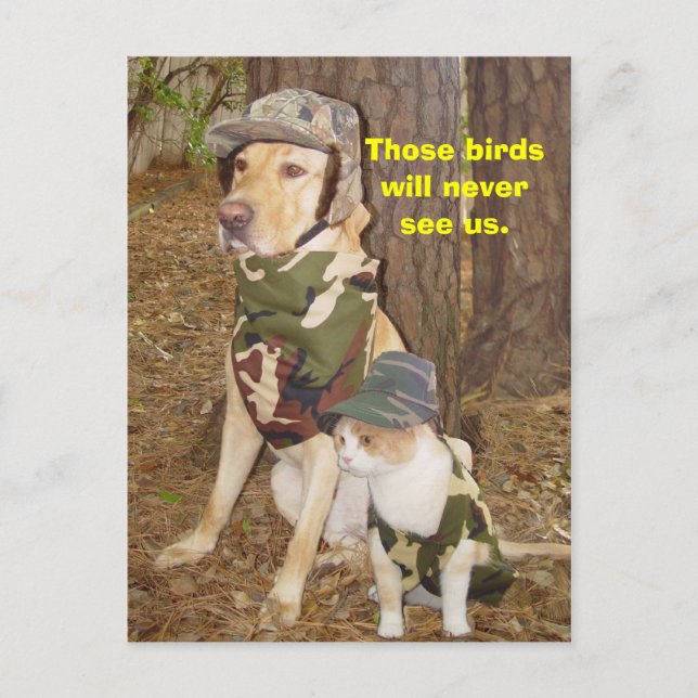 Camouflaged Hunters Postcard (Front)