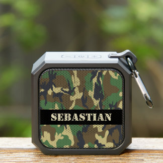 Camouflaged Military Disruptive Pattern Add Text Bluetooth Speaker