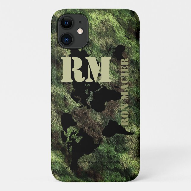 camouflaged military world map name Case-Mate iPhone case (Back)