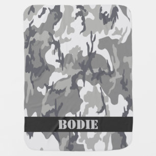 Camouflaged Pattern Personalized (2 sided) Swaddle Blanket