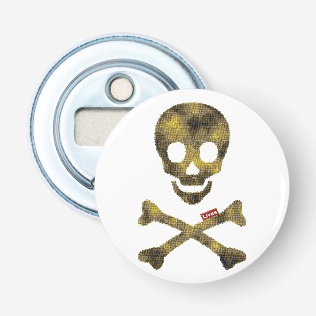 Camouflaged Patterned Skull Bottle Opener (Front)