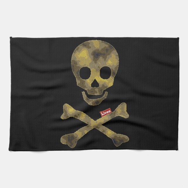 Camouflaged Patterned Skull Towel (Horizontal)