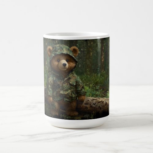 Camouflaged Teddy Bear Art for Kids Coffee Mug