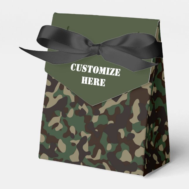 Camouflaged Tent Favor Box (Front Side)