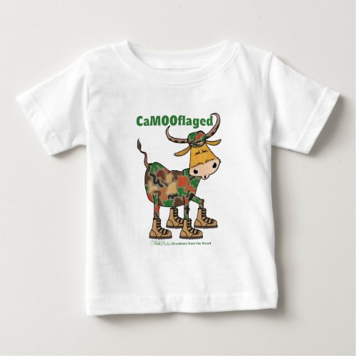Camouflauge Bull Baby T_Shirt