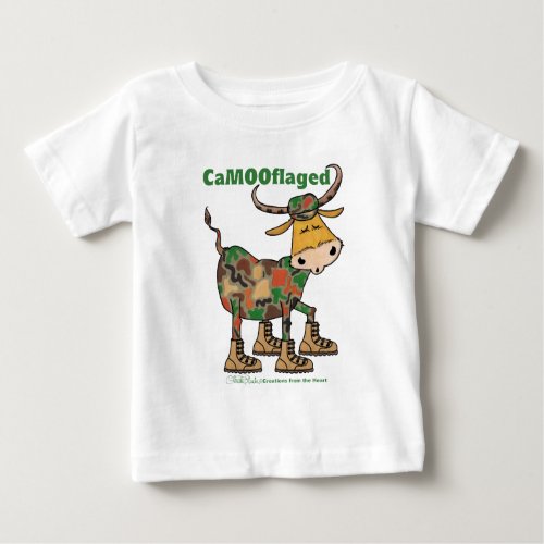 Camouflauge Bull Baby T_Shirt