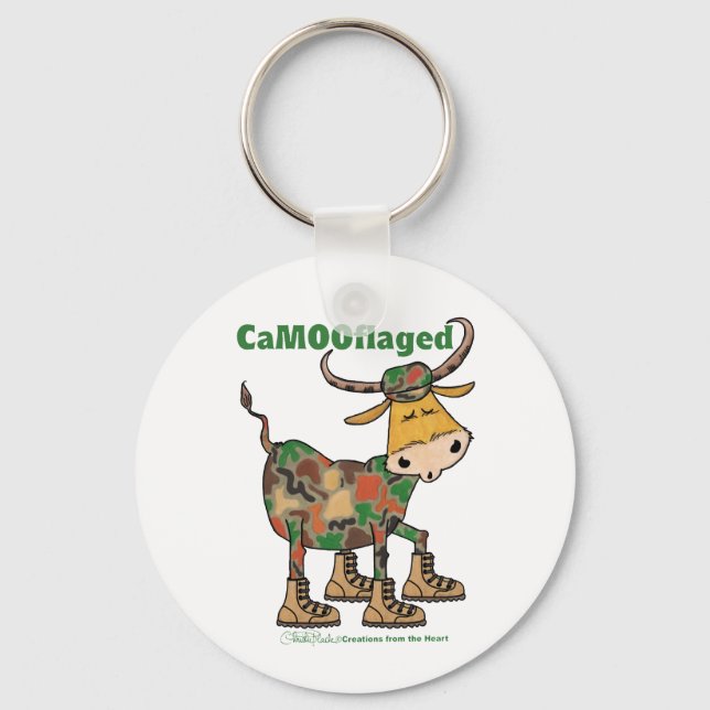Camouflauge Bull Keychain (Front)
