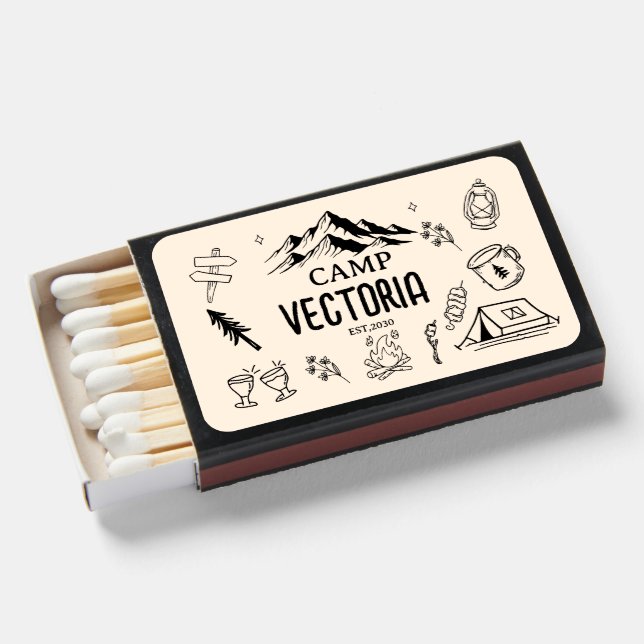 Camp Adventure Bride Matchboxes, Bachelorette  Matchboxes (Front Open)