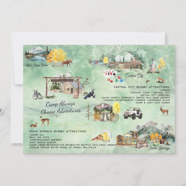 Camp Always Choose Adventures Map Insert Invitation (Front)