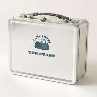 Camp Among The Stars Vintage Outdoor Camping & Nat Metal Lunch Box