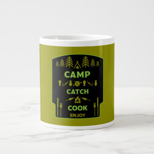 Camp And Catch Fishing Travel Giant Coffee Mug