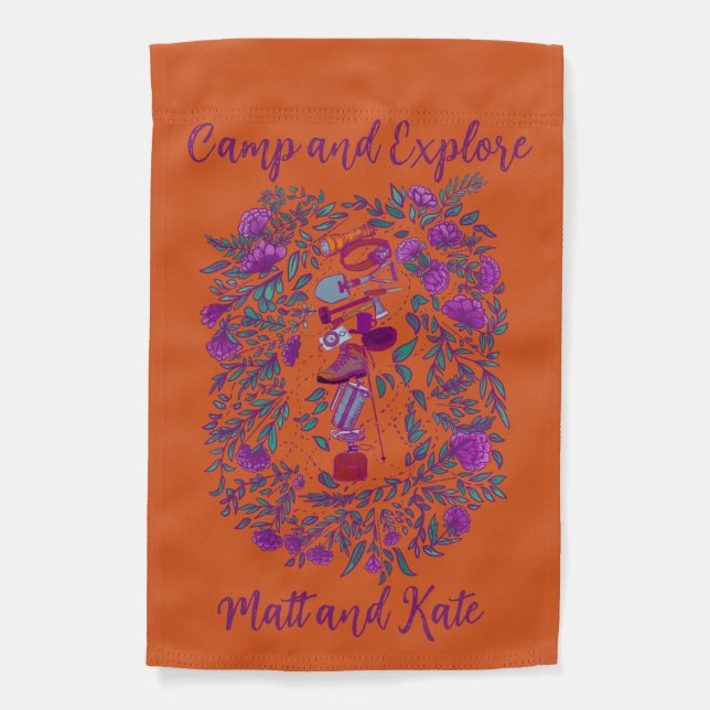 Camp and Explore Personalized Camping Flag (Front)