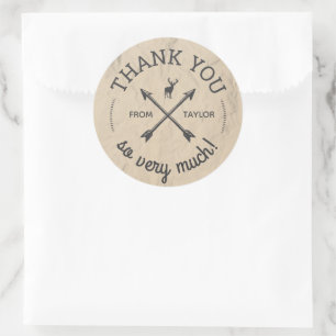 Camp Arrows Thank You Favor Classic Round Sticker