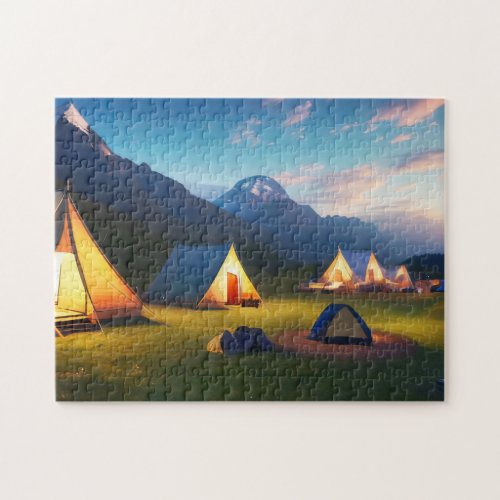 Camp Art Mountainous Campsite 2 Photo Puzzles Inte