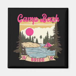 Camp Bach Bride Bridesmaid Retro Camping Bachelore Magnet