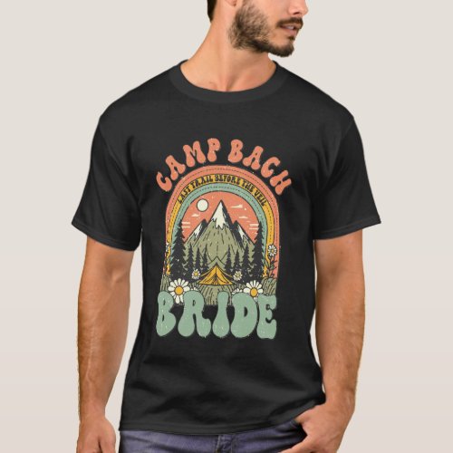 Camp Bach Bride Retro Camping Bachelorette Party M T-Shirt