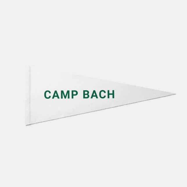 Camp Bach Camping Theme Bachelorette Decor Pennant Flag (Front)