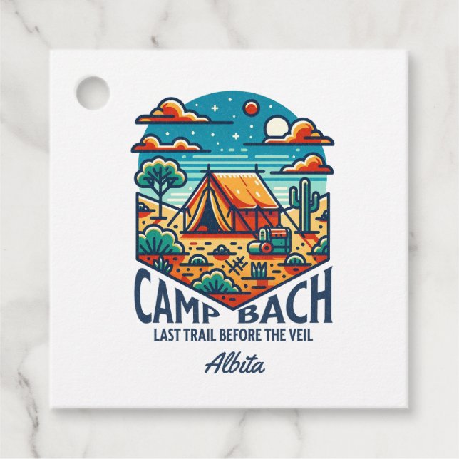 camp bach glamping favor tags (Front)
