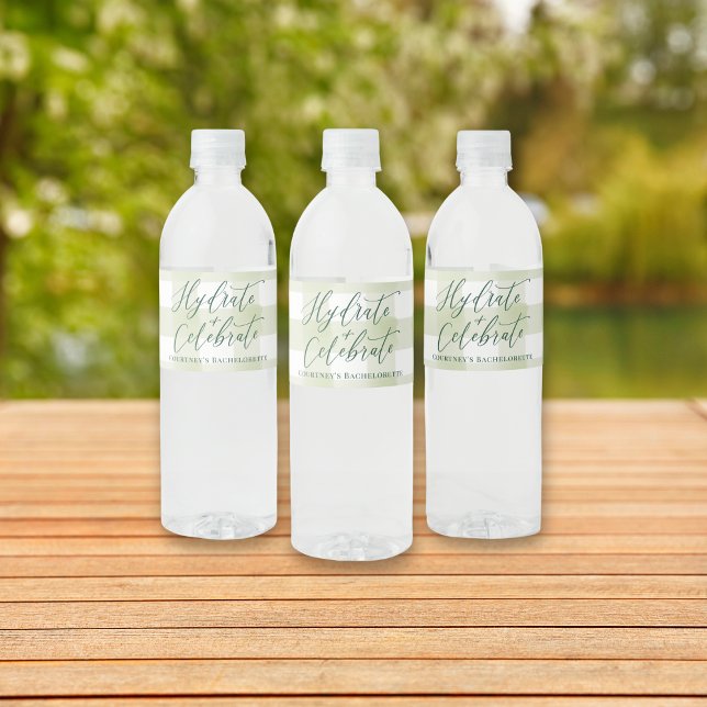 CAMP BACH Outdoorsy Custom Water bottle Label (Camp Bach Rustic water bottle label with custom text – perfect for glamping bachelorette weekends.)
