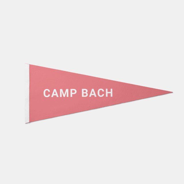 Camp Bach Pink Camping Theme Bachelorette Pennant Flag (Front)