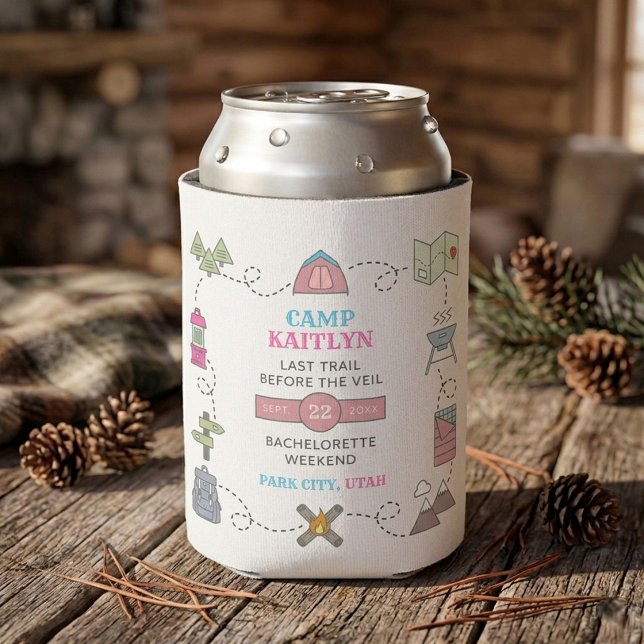 Camp Bach Wilderness Bachelorette Party Favor Can Cooler (Creator Uploaded)