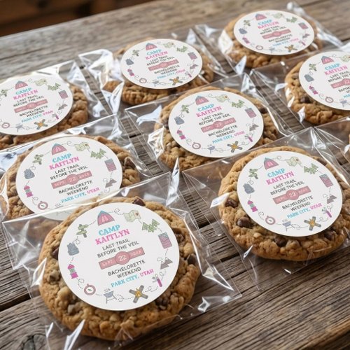Camp Bach Wilderness Bachelorette Party Favor Classic Round Sticker