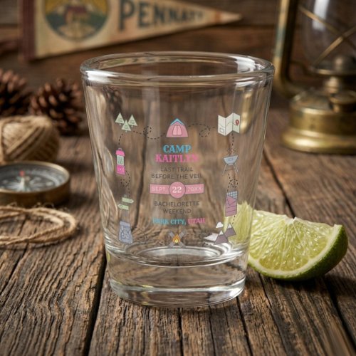 Camp Bach Wilderness Bachelorette Party Favor Shot Glass