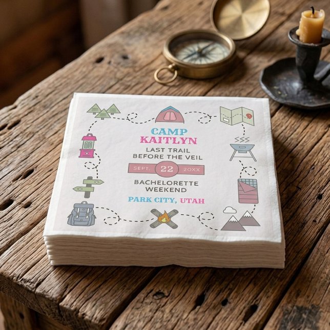 Camp Bach Wilderness Bachelorette Party Napkins (Creator Uploaded)