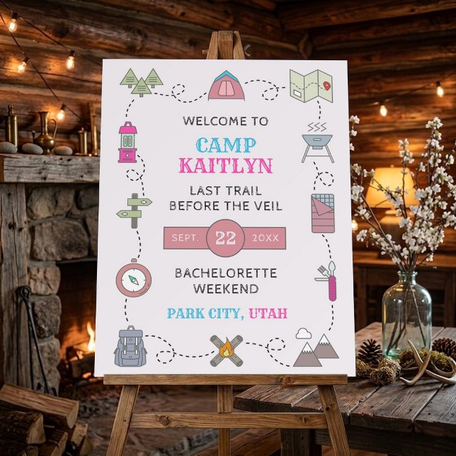 Camp Bach Wilderness Bachelorette Party Welcome Foam Board (Creator Uploaded)