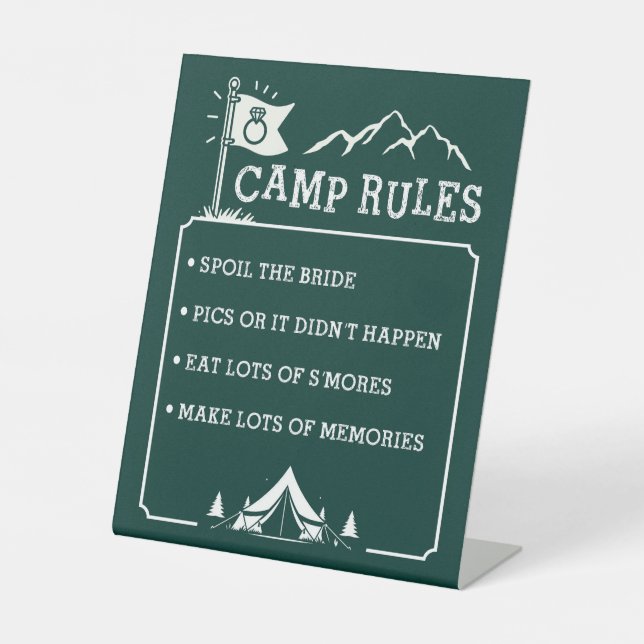 Camp Bachelorette 8X10 Pedestal Sign (Front)