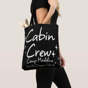 Camp Bachelorette Camping Hand Drawn Writing Crew Tote Bag