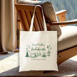 Camp Bachelorette Camping Hand Drawn Writing Green Tote Bag<br><div class="desc">Celebrate the bride-to-be with this hand-drawn, rustic bachelorette tote bag! Perfect for bridal parties, cabin getaways, girls trips, and outdoor celebrations, this design can be personalized with your camp or crew name. Ideal for Cabin Crew, bride tribe, or “Before I Do” parties, it adds a fun, festive, and memorable touch...</div>
